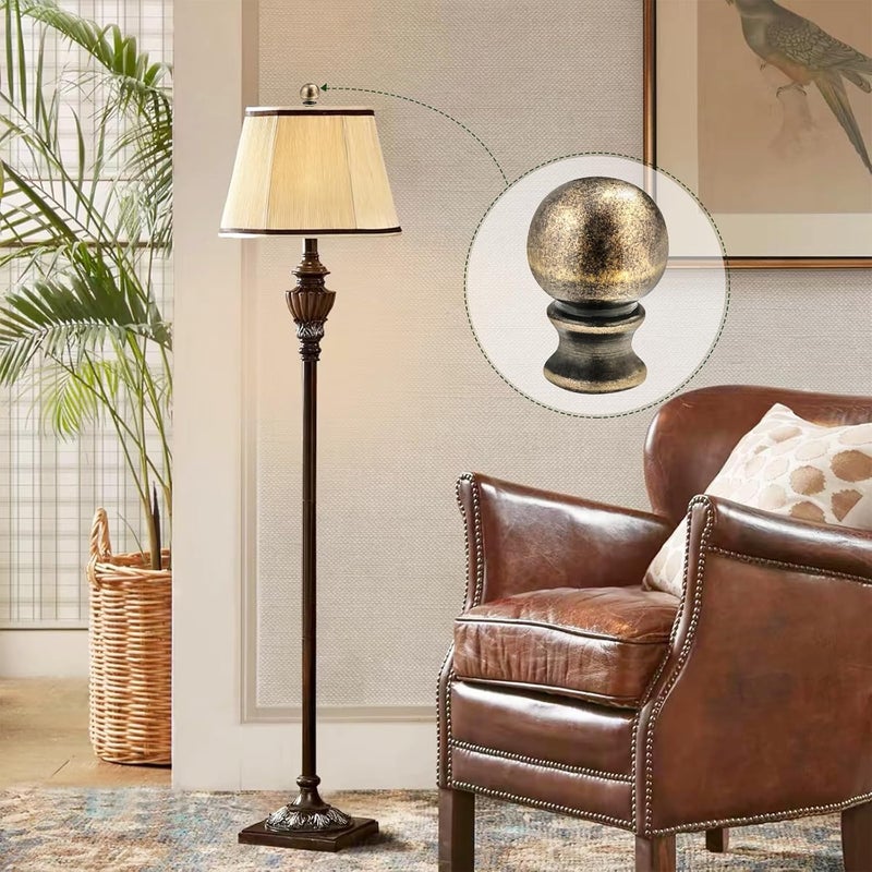 EMNOOTI Ball Lamp Finial Cap Knob for Lamp Shade Top,Solid Lamp Finial Caps,Heavy Metal Top Screw Finial for Black Lamp Shade Holder Antique Brass Lamp Harp (Bronze / 2-Pack) - Image 5